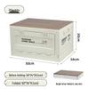 Folding Camping Storage Box with Wooden Lid - Outdoor Picnic & Car Trunk Organizer