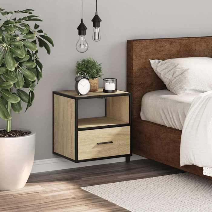 VidaXL Table de chevet murale chêne sonoma 40x31x39,5 cm, armoire, table d'appoint, armoire de lit, armoire de chevet, table 848736