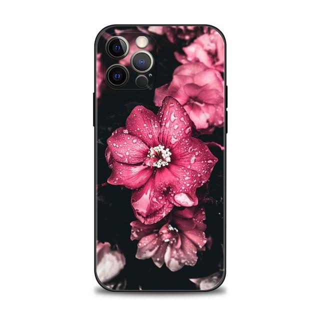 Чехол для телефона Apple Iphone 14 13 12 11 Pro Max 13 12 Mini Xs Max Xr X 7 8 6 6s Plus, чехол в виде ракушки, роза, тюльпан, зеленые побеги, цветы