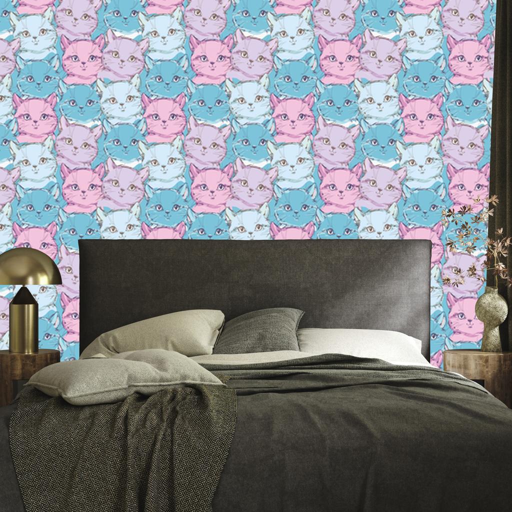 Wallpaper Little Colorful Kittens for Living Room and Bedroom 50x1000
