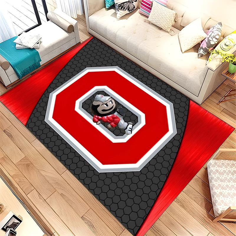 Ohio State Buckeyes (5) Rug Suitable For Living Rooms Bedrooms Computer Rooms Dining Areas And Placement Under Tables And Chairs Also An Ideal Choice