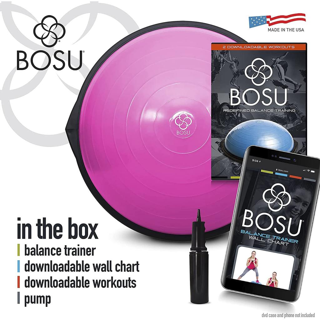 BOSU Balance Trainer Home Original for Home 65cm 136kg Weight Japanese Instructions Warranty Pink, Use, Diameter, Capacity, Included, 1-Year [Used]