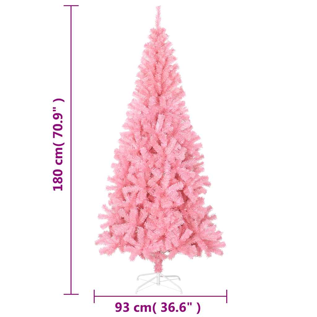 Artificial Pink Christmas Tree with Stand 180 cm PVC