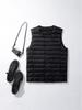 Men's Collarless Lightweight Down Vest for Autumn/Winter, Plus Size, V-Neck & Round Neck Options.