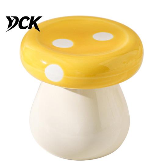 Kitchen Toothpick Box Ceramic Mushroom Holder, Cotton Swabs Dental Floss Container, Desktop Storage for Home and Countertop