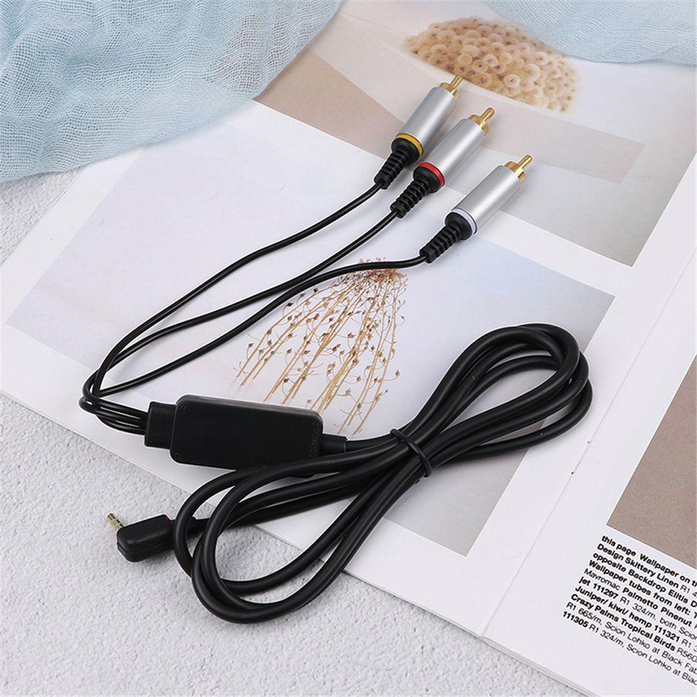 Black RCA Male Slim to TV For PSP 2000 3000 3 RCA Cable Cord Audio Cables AV Cable