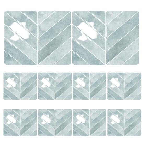 10 шт. настенных наклеек с темно-зеленым узором в виде листьев, легко наклеиваемые противоскользящие настенные наклейки для гостиной, спальни, кухни, декора