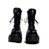 Dark Punk Heightened Lace-Up Girl Baby Martin Boots Women'S Metal Thick-Soled Mid-Tube Boots