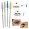 100Pcs/Bottle Disposable Mascara Wand Eyelash Brush Faux Crystal Eyebrow Spoolies Brush Portable Lash Makeup Applicator Brush Tools