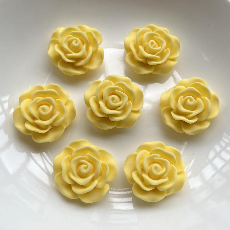 10pcs Beautiful Rose Resin Rhinestone Wedding Decoration Flower Scrapbook Jewelry Making Accessories DIY Resin Flat Back