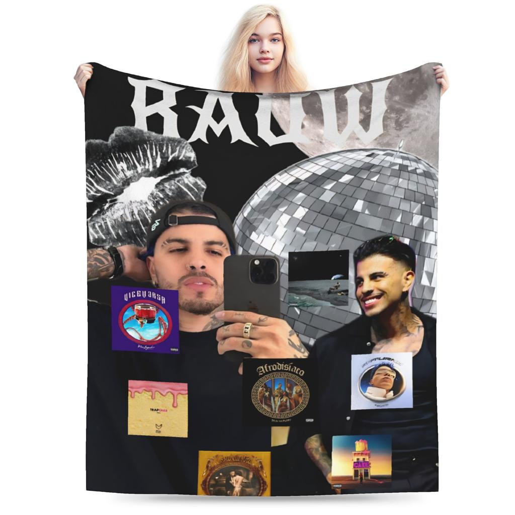 Stylish Rauw Alejandro Singer Rapper Blanket Super Soft Velvet  Comfortable Throw Blankets Machine Washable