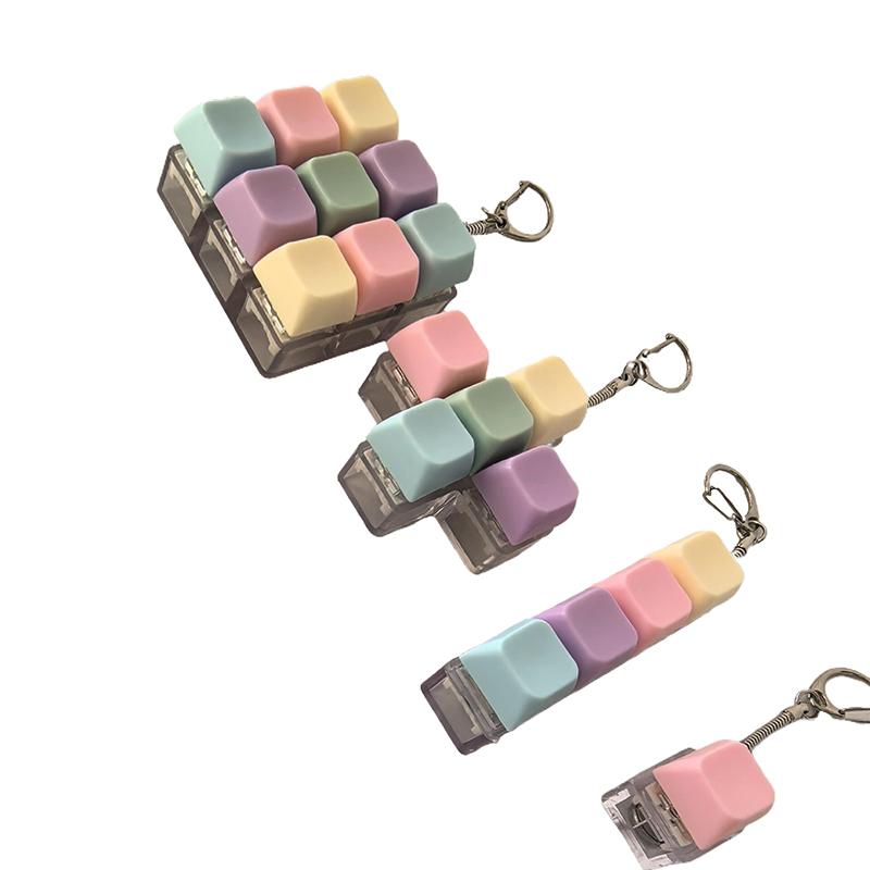 Механическая клавиатура с 1/4/5/9 клавишами, тестер осей, кнопочный колпачок, брелок для ключей, брелок для ключей, игрушечная клавиатура с пальцами, игрушечные колпачки