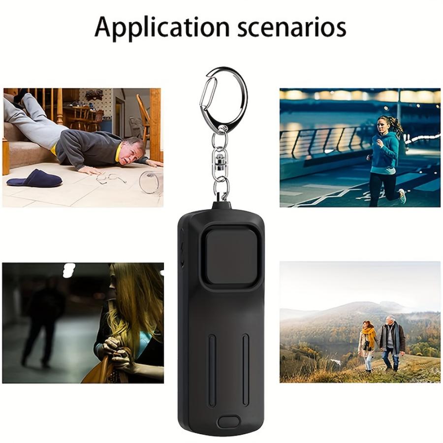 Перезаряжаемый брелок для индивидуальной защитной сигнализации мощностью 130 дБ — аварийное оповещение с громким криком для женской самообороны — зарядка через USB, компактный и портативный