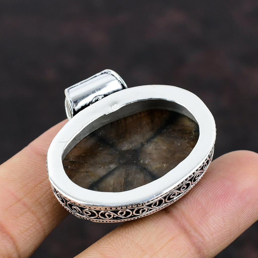 Chiastolite Pendant Handmade Jewelry 925 Sterling Silver Pendant Gemstone Jewelry Beautiful Vintage Pendant Gift For Women Statement Pendant