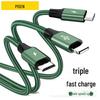 PISEN 3-in-1 Braided Aluminum Alloy Data Cable for Apple/Android/Type-C Devices