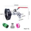 Латунный кран-переходник для IBC-бочки на 1000 л - Ниппель 1/2", Кран из сплава 3/4" для трансграничных аксессуаров