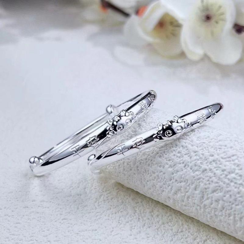 Серебро 9999 года, браслет «Мир, маленький дракон», пуш-пул, детский браслет «Год Лунга», парный браслет, детский зодиак, подарок на полнолуние