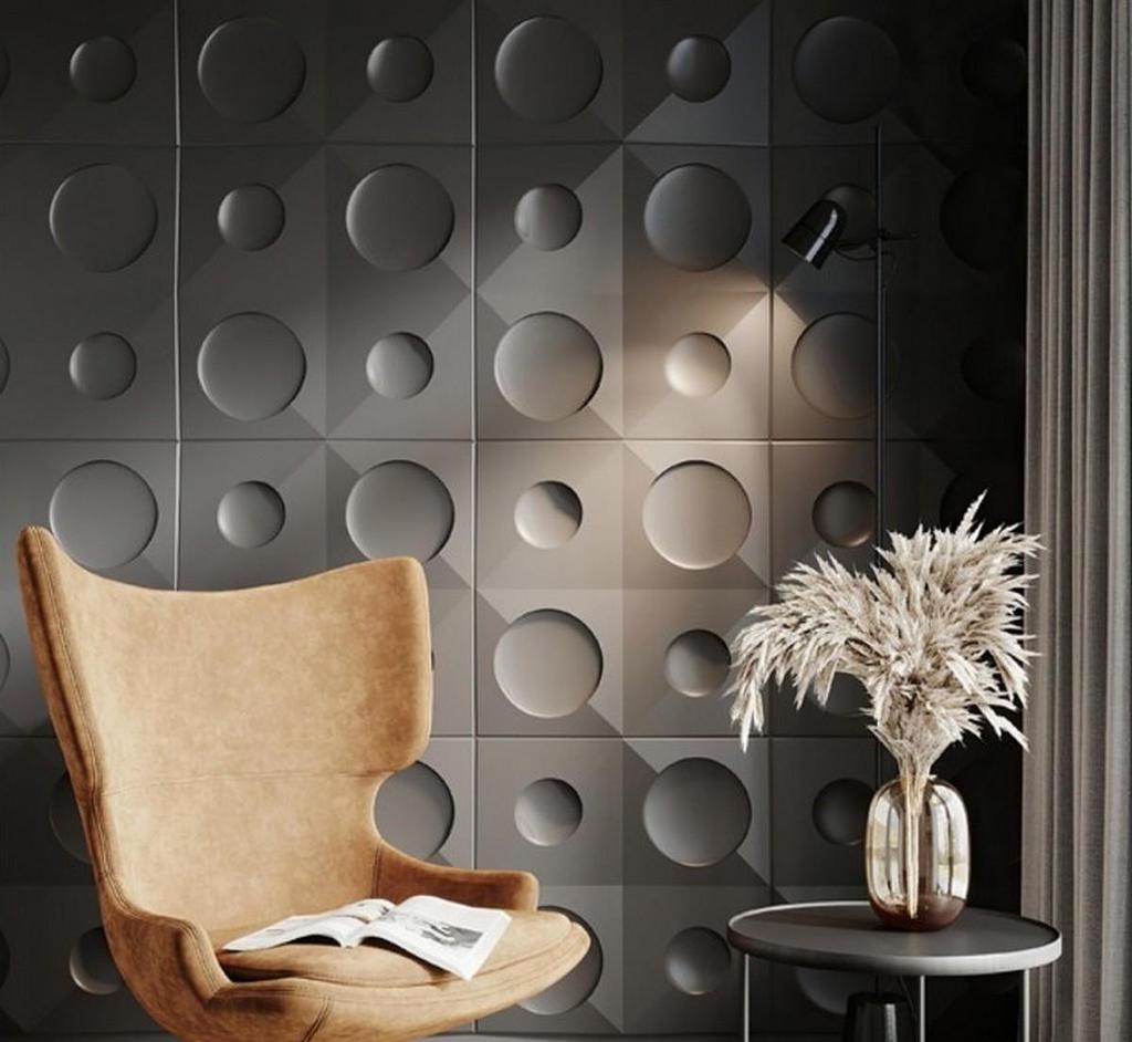 3D Wall Panel Mold for Gypsum, Plaster or Concrete Tile for Decorative Wall Panels 'Balance'