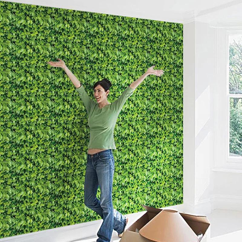 Самоклеящиеся обои Зеленый лист Фреска Зеленое растение Стена фона гостиной Домашнее украшение Строительные материалы Обои