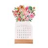 Новогодний настольный календарь с цветущими цветами, перекидной календарь в форме цветов для дома