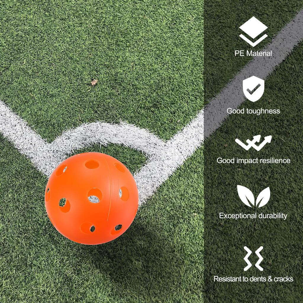 Мячи для пиклбола PATIKIL Outdoor Pickleball 26 лунок, упаковка 12 штук, оранжевые, для любительского спорта в помещении и на открытом воздухе