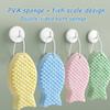 1/4Pcs Exfoliating Bath Sponge 3D Ultra Soft Body Scrubber Sponge Fish Shape Dead Skin Remover Reusable Bath Scrubber with Lanyard