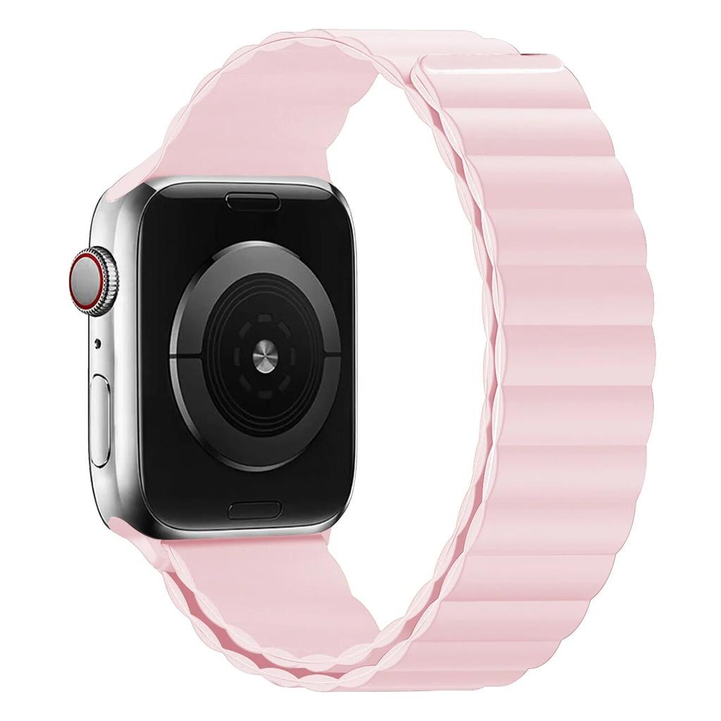 Ремешок для Apple Watch Band 44 мм, 40 мм, 45 мм, 41 мм, 42 мм, 38 мм, силиконовый браслет с магнитной петлей iWatch Series 8 7 Ultra 3 5 6 SE
