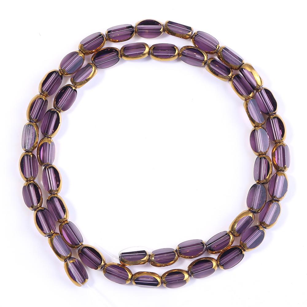 1 Strand 4x7mm Faceted Oval Crystal Beads Colorful Loose Spacer Glass Rice Beads For DIY Handmade Bracelet Necklace Accessories