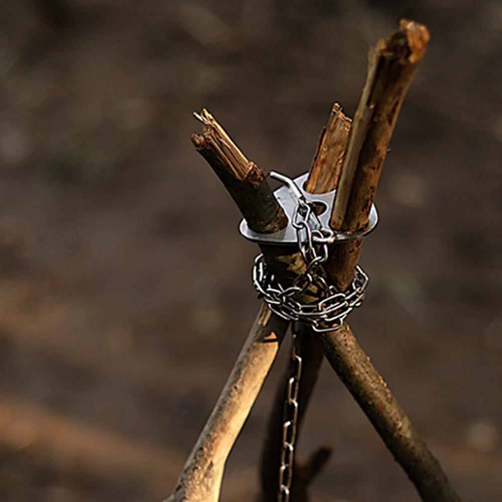 Вешалка для кемпинга, пикника, кемпинга, вешалка для горшка, кронштейн с 3 отверстиями, треугольная пряжка для костра, дрова