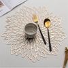 PVC Placemat Hollow Insulation Coaster Pads Table Bowl Home Christmas Decor Heat ResistanTable Mat Hibiscus Flower Bronzing