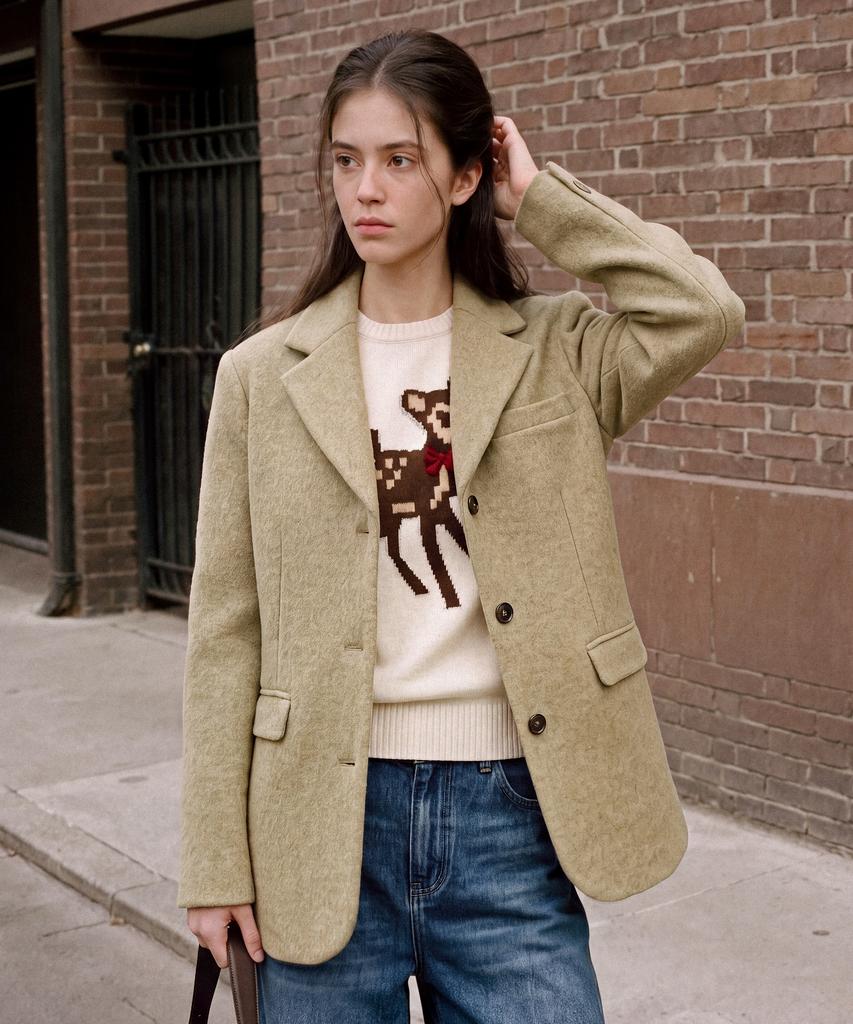 FOLNUA Laine Wool Single Jacket (Olive)
