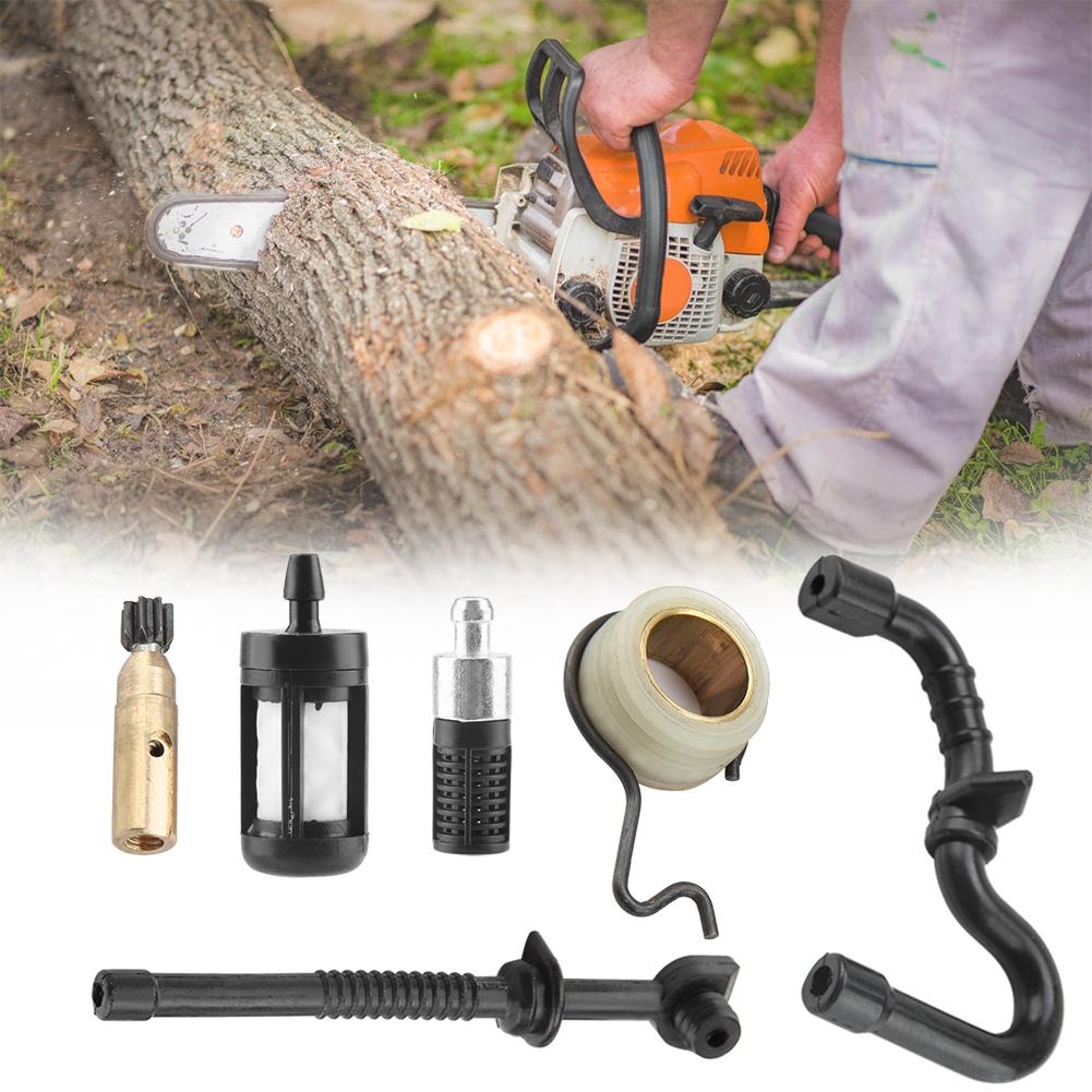 Для Stihl MS180 MS170 018 017 Масляный насос бензопилы с червячной передачей, комплект фильтров топливного шланга