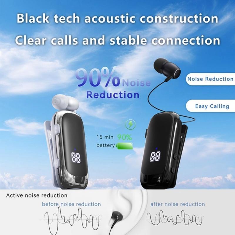 Петличная Bluetooth-совместимая гарнитура для звонков и прослушивания музыки, с цифровым LED-дисплеем, для автомобиля