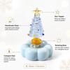 Glass Christmas Tree Figurine Ceramic Base Mini Tree Ornament  Home Table Decor