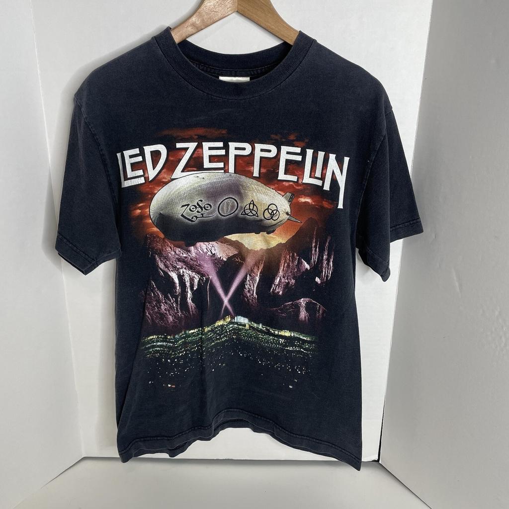 Винтажная футболка Led Zeppelin, Размер M, Winterland, Черная, Графическая футболка с коротким рукавом, Унисекс