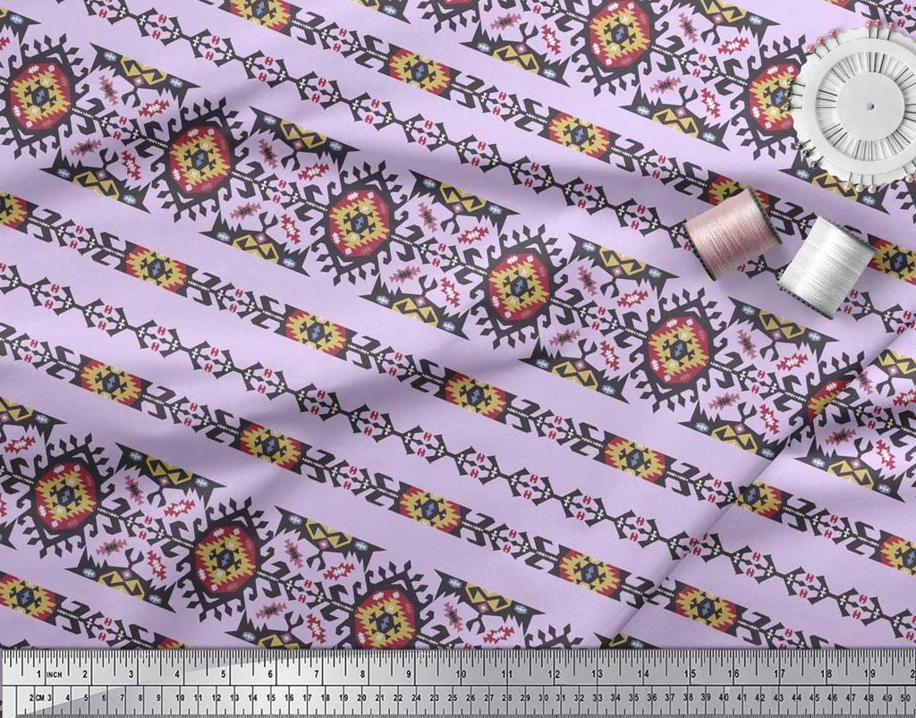 Soimoi Японская креп-сатиновая ткань Ацтекская юго-западная печатная ткань 1 метр 42 дюйма