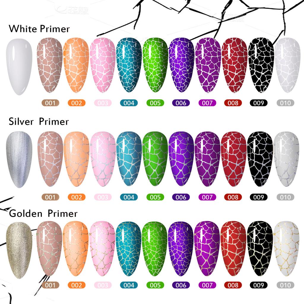 Nail Art Crack Glue Cracked Marble Pattern Burst Change Uv Nail Polish Glue Set Nail Salon