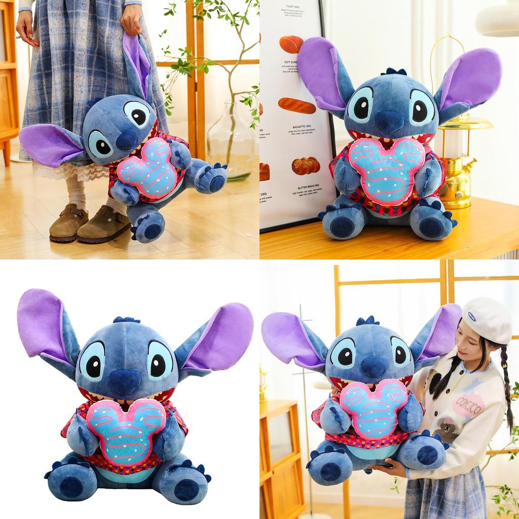 Stitch Plush Toy Holding Macarons Designs For Kids Gift And Collectors