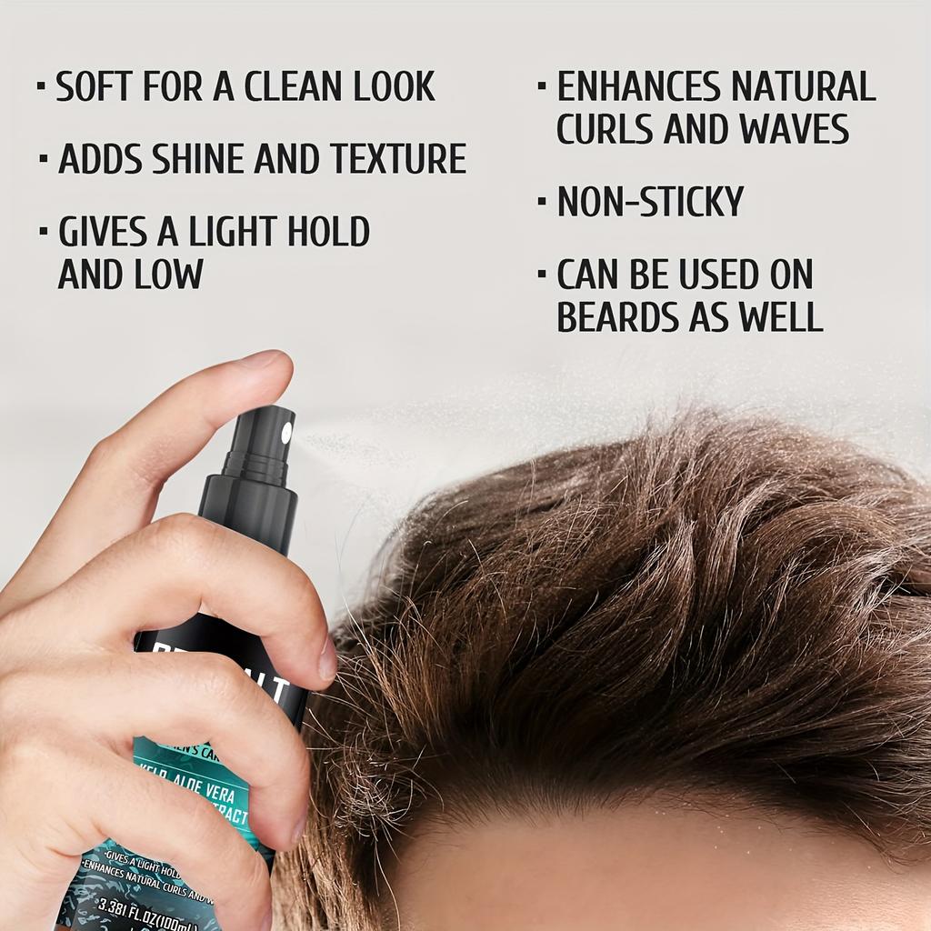 Men's Sea Salt Spray - Gently Nourishes and Moisturizes Hair, Enhancing Natural Curls and Waves,Promoting Shine and Texture - Non-stick Hair and Beard