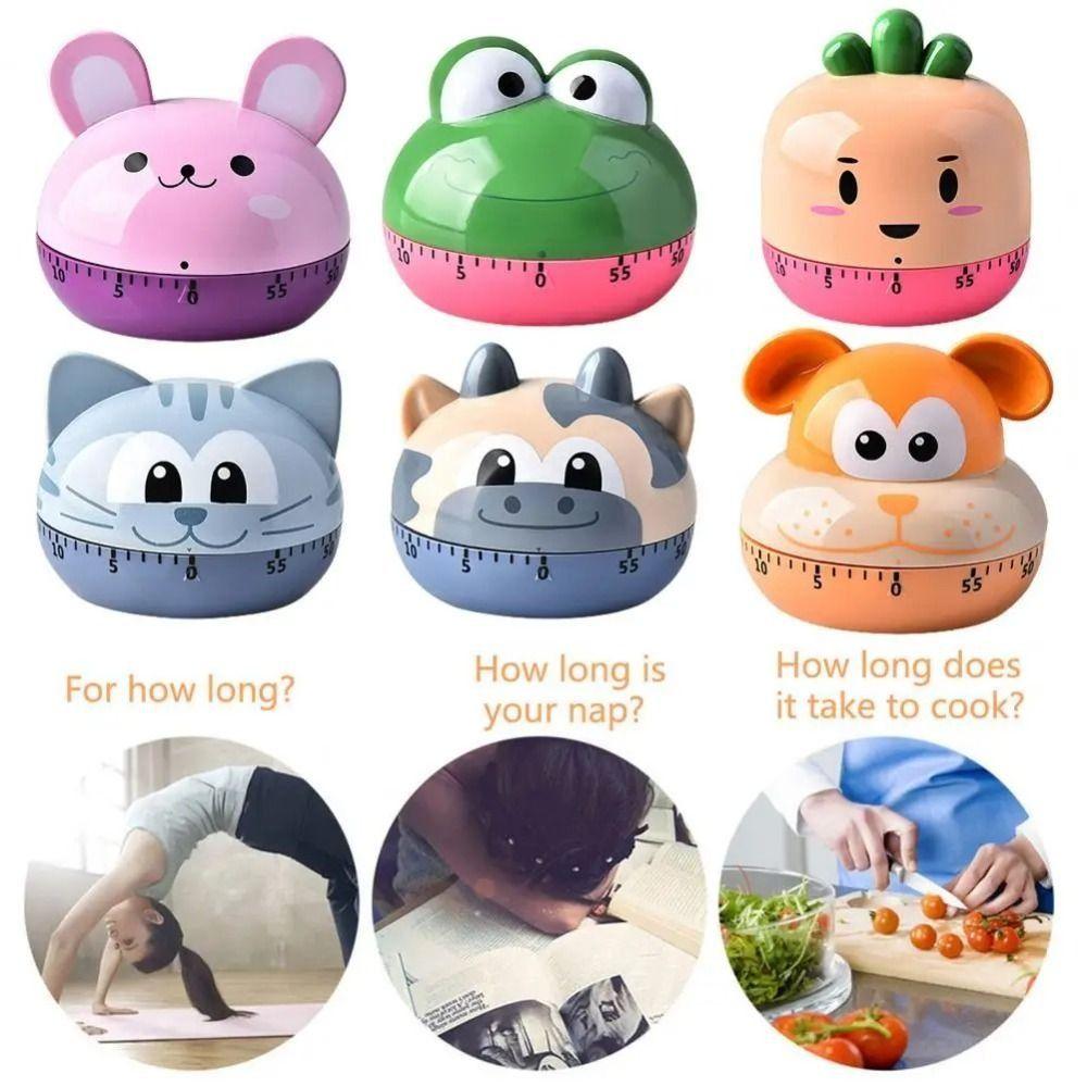 60Minutes Cooking Timer Cartoon Time Management Tool Easy To Operate Animal Mechanical Timer Adult