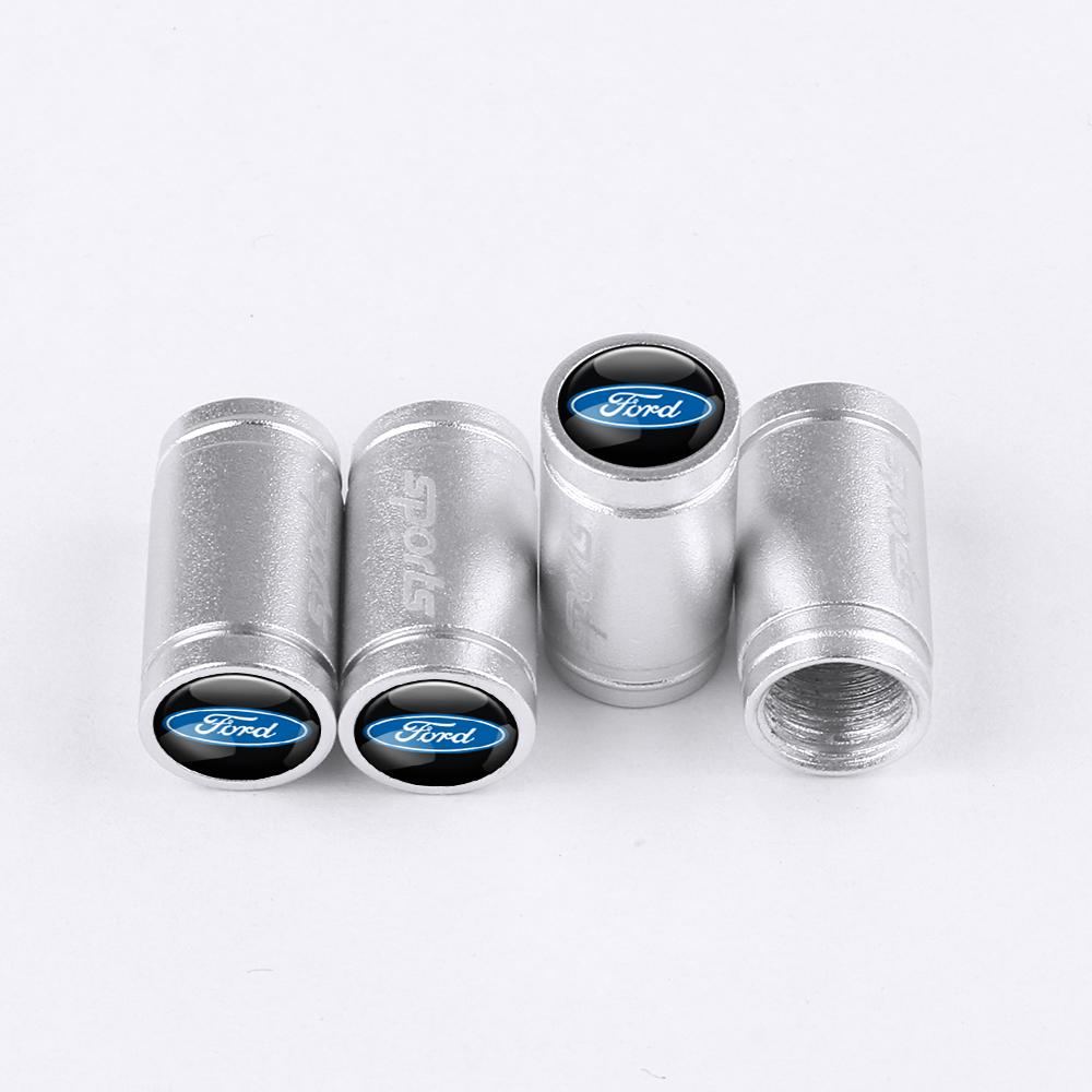XXUI3 4pcs Car Styling Wheel Tire Valve Cap Air Stem Cover Badge Decoration For Ford Mustang ST Focus Mondeo Fiesta Kuga Accessories