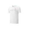 Li Ning Badminton Series Daily Training Logo Print Crew Neck Pullover Short Sleeve T-Shirt Unisex T-Shirt Standard-White AHST897-2