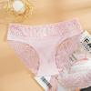 Женские бесшовные трусы с кружевной строчкой, сексуальные хлопковые трусы с низкой талией, разноцветное нижнее белье