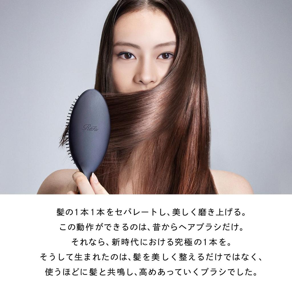 ReFa BRISTLE Natural Boar Bristle Hair Brush - Lifetime Craftsmanship Series, Includes Shopper Bag