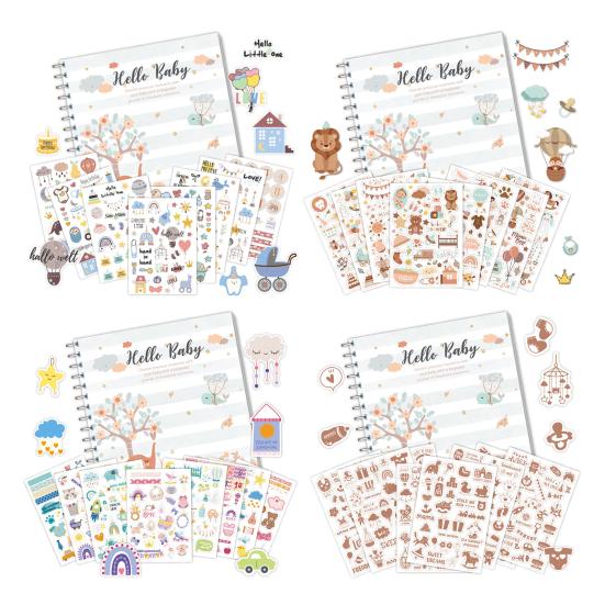 Yousheng Baby Growth Record Book Scrapbook Stickers Story-like Baby Milestone Album DIY Friendly Baby Development Scrapbook
