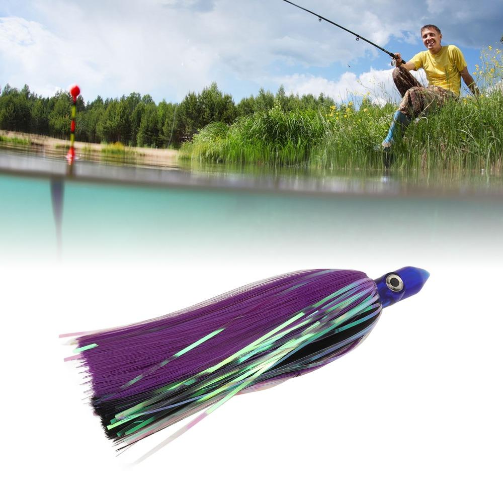 Acrylic Head Artificial Squid Skirt with 3D Eyes Fishing Lure Freshwater Fishing