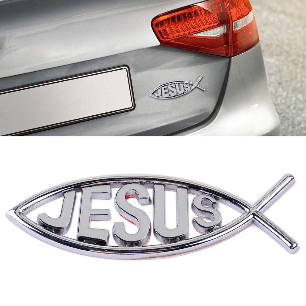 Car Styling Jesus Fish Symbol Logo Car Emblem Badge Sticker Decal Universal 3D Christian Car & Truck Decorative Sticker