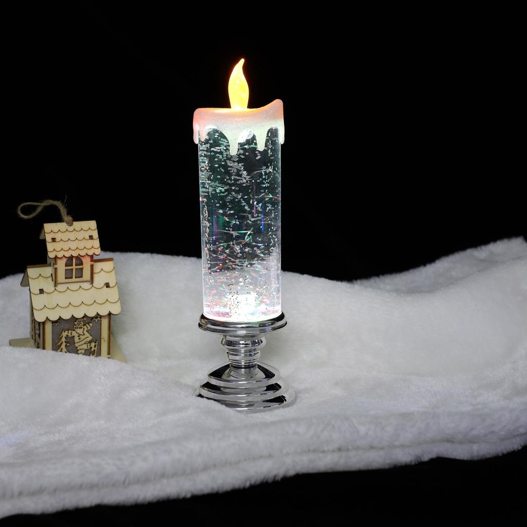 Новая рождественская светодиодная свеча с экологически чистым основанием, цветная лампа, 5 цветов, семейная праздничная настольная свеча без батареи