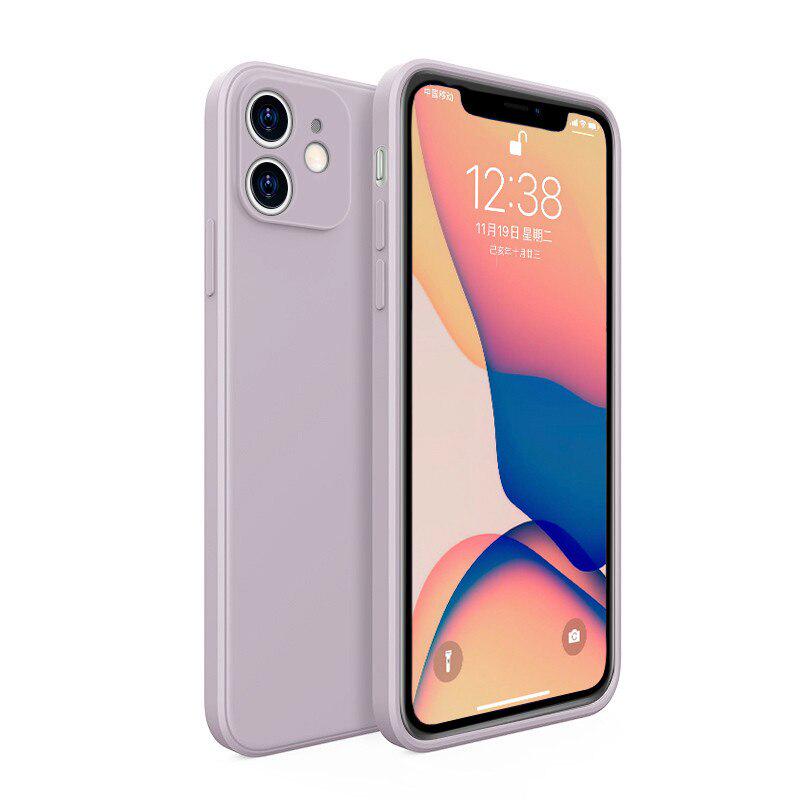 Phone Case For iPhone 7 8 SE 2020 Soft Liquid Silicon Square Shockproof Plain Phone Back Cover Coque For iPhone 7 8 Gift