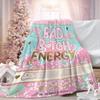Bad B Energy Flannel Throw Blanket Warm Soft Winter Blanket Plush Thin Quilt Sweet Glam for Home Living Room Sofa Bed Cover Gift
